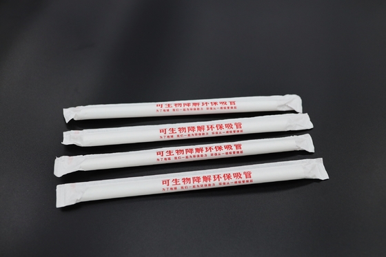 Disposable PLA Biodegradable Drinking Straw Compostable Individually Packaged Smoothie Transparent